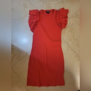 Express Women’s Bodycon Bold Orange Dress Small